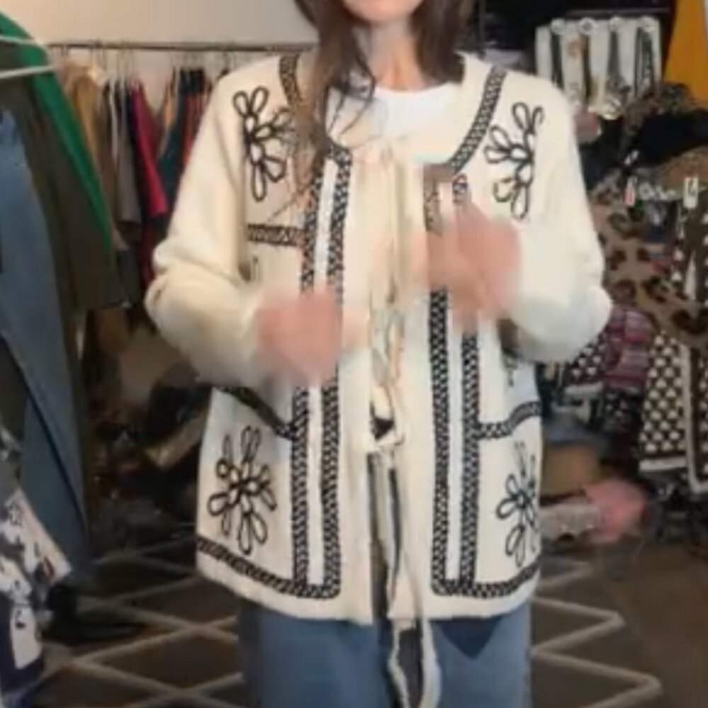 Beautiful Embroidery Trim jacket From Paris France